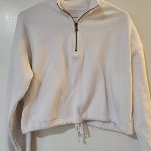 American Eagle Cropped Quarter Zip Sweatshirt